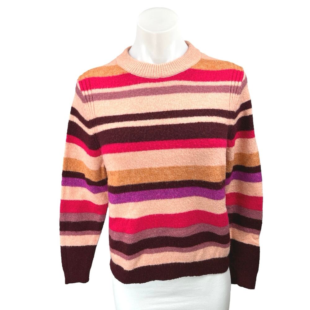 A New Day Women's Multicolor Striped Knit Long Sleeve Sweatshirt Sweater Top S
